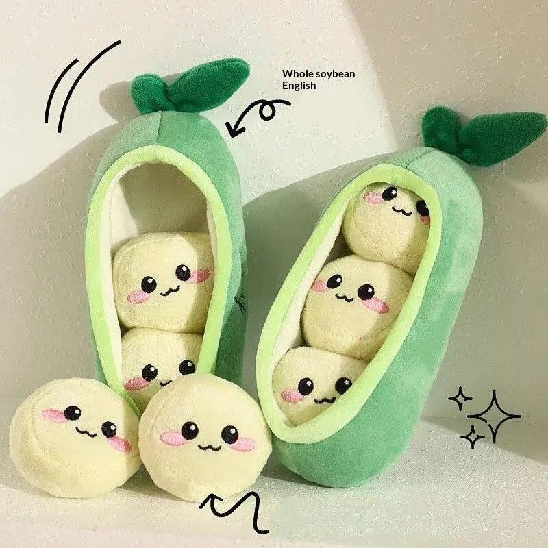 1Pc Small Dog Pea Pod Plush To - огляд і ціна Interactive Squeaky Plush Dog Toy