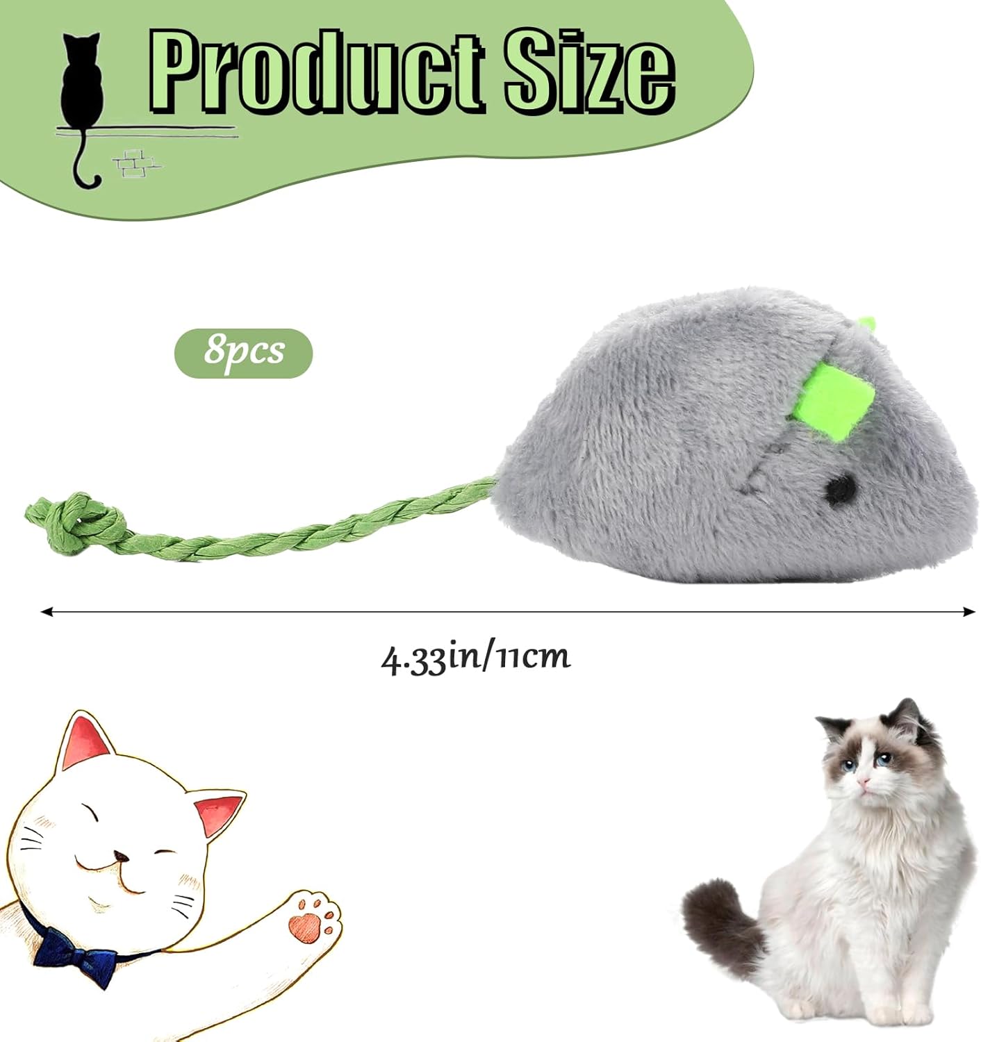 8 Randomly packed interactive  - огляд і ціна Catnip Interactive Plush Mouse